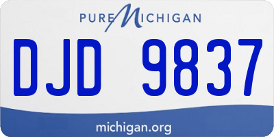 MI license plate DJD9837