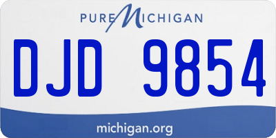 MI license plate DJD9854
