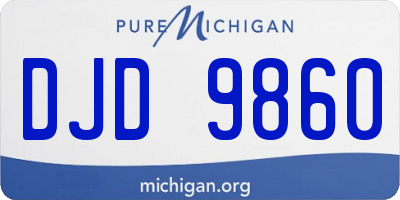 MI license plate DJD9860