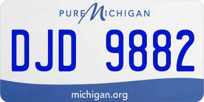 MI license plate DJD9882