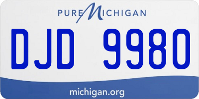 MI license plate DJD9980