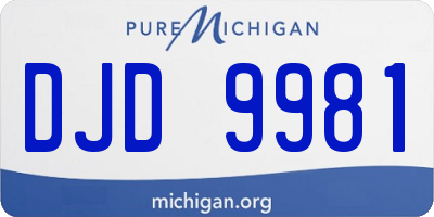 MI license plate DJD9981
