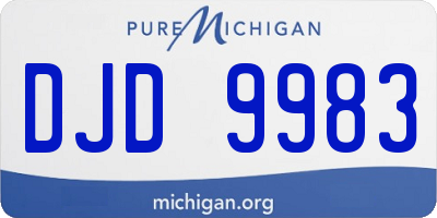 MI license plate DJD9983