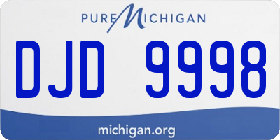 MI license plate DJD9998