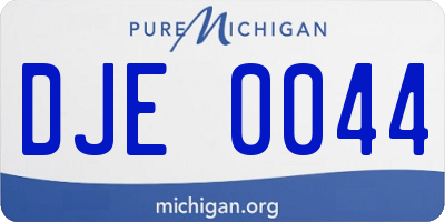 MI license plate DJE0044