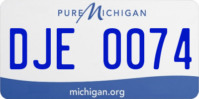 MI license plate DJE0074