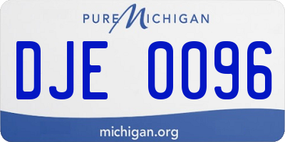 MI license plate DJE0096