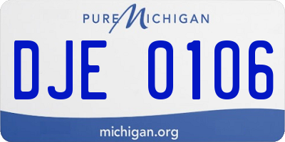 MI license plate DJE0106