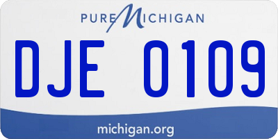 MI license plate DJE0109