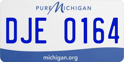 MI license plate DJE0164