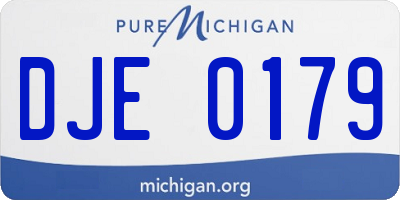 MI license plate DJE0179