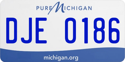 MI license plate DJE0186