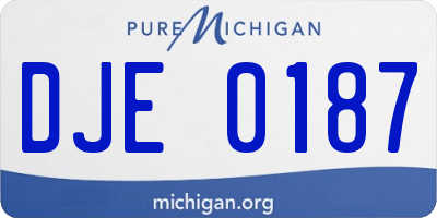 MI license plate DJE0187