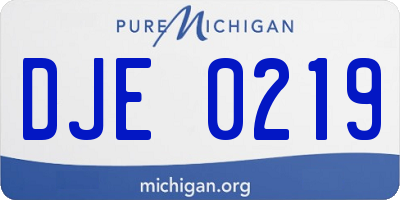 MI license plate DJE0219