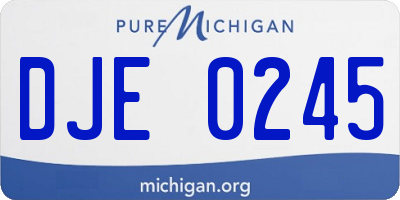 MI license plate DJE0245