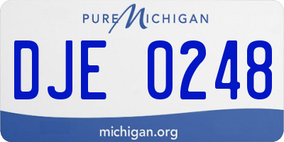 MI license plate DJE0248