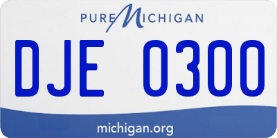 MI license plate DJE0300