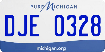 MI license plate DJE0328