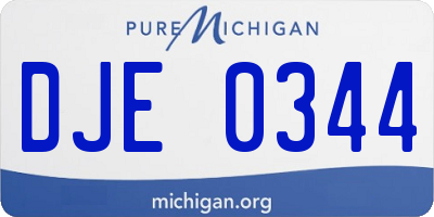 MI license plate DJE0344