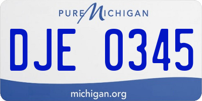 MI license plate DJE0345