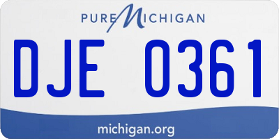 MI license plate DJE0361