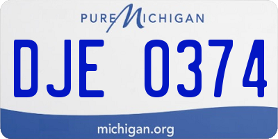 MI license plate DJE0374