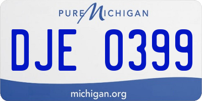 MI license plate DJE0399