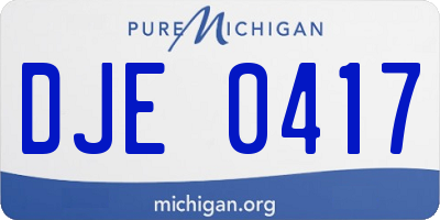 MI license plate DJE0417