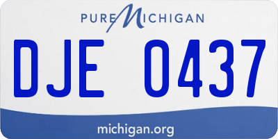 MI license plate DJE0437
