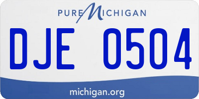 MI license plate DJE0504