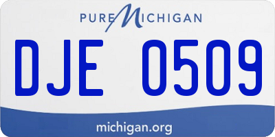MI license plate DJE0509