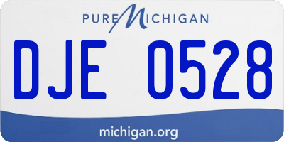 MI license plate DJE0528