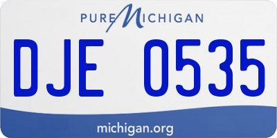 MI license plate DJE0535