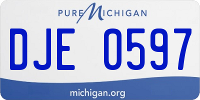 MI license plate DJE0597
