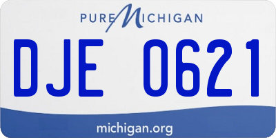 MI license plate DJE0621