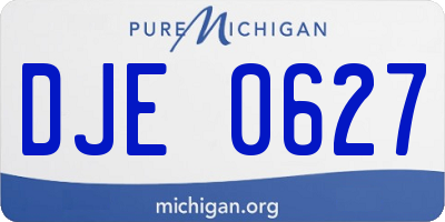 MI license plate DJE0627