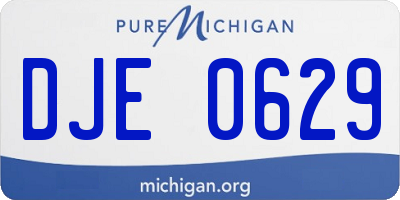 MI license plate DJE0629