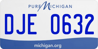 MI license plate DJE0632