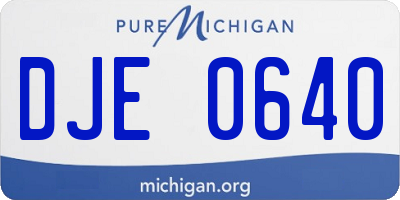 MI license plate DJE0640