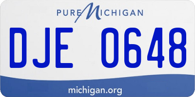 MI license plate DJE0648