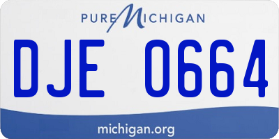 MI license plate DJE0664