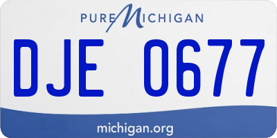 MI license plate DJE0677