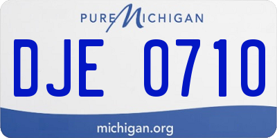 MI license plate DJE0710