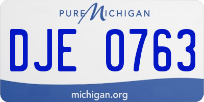 MI license plate DJE0763