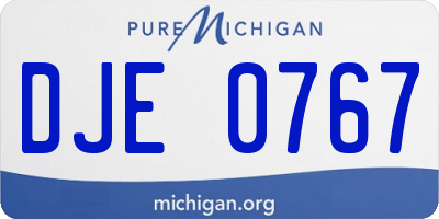 MI license plate DJE0767
