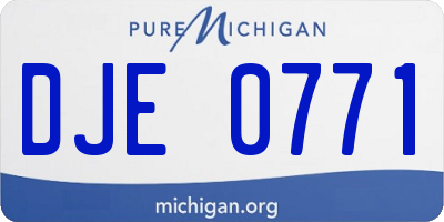 MI license plate DJE0771