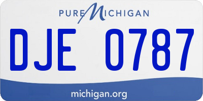 MI license plate DJE0787