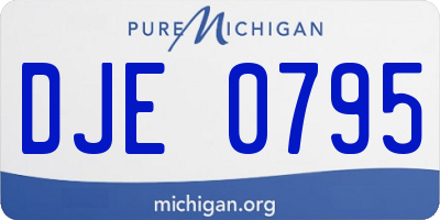 MI license plate DJE0795