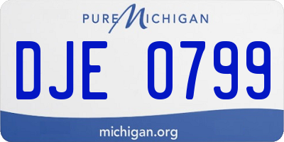 MI license plate DJE0799
