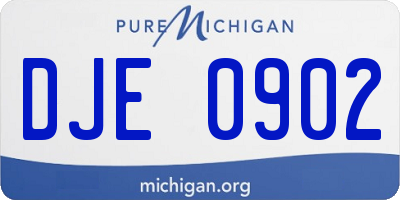 MI license plate DJE0902